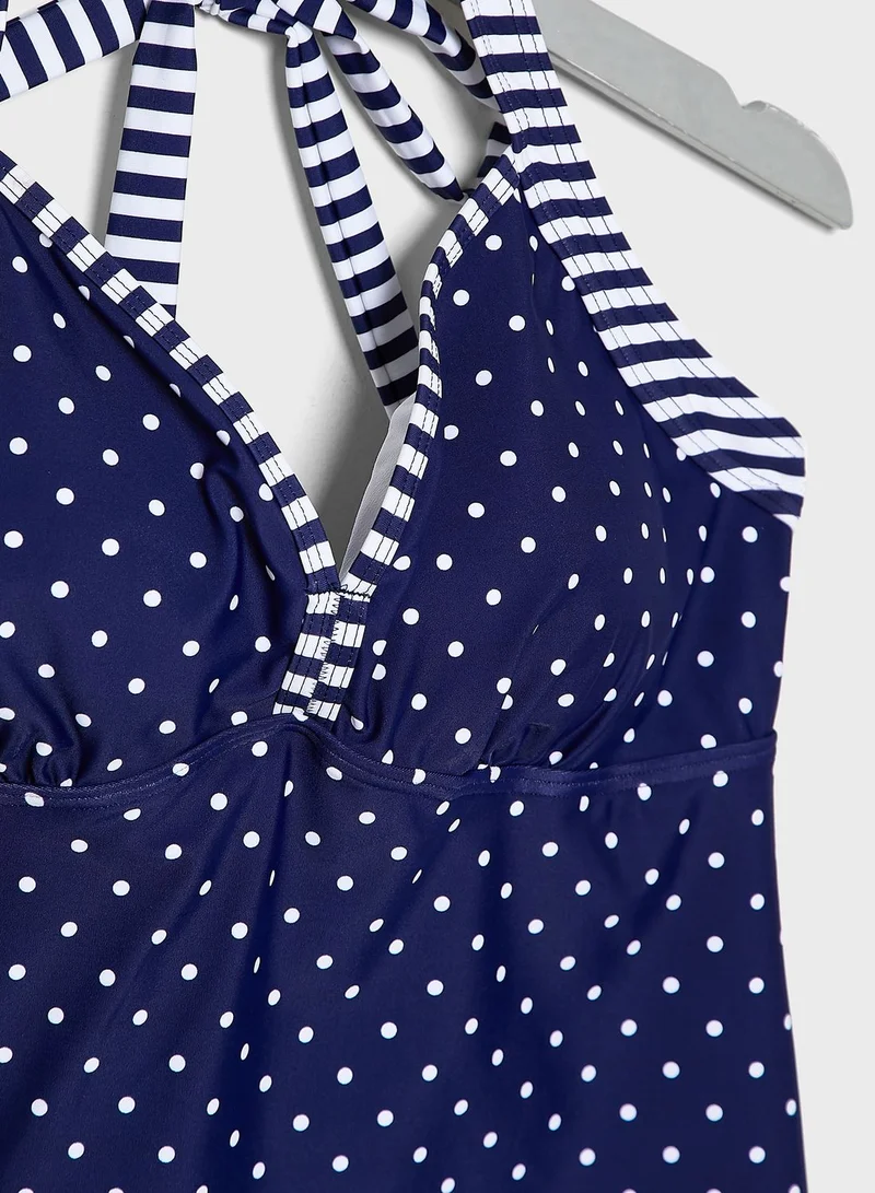 JoJo Maman Bebe Printed Tankini Maternity Bikini Set