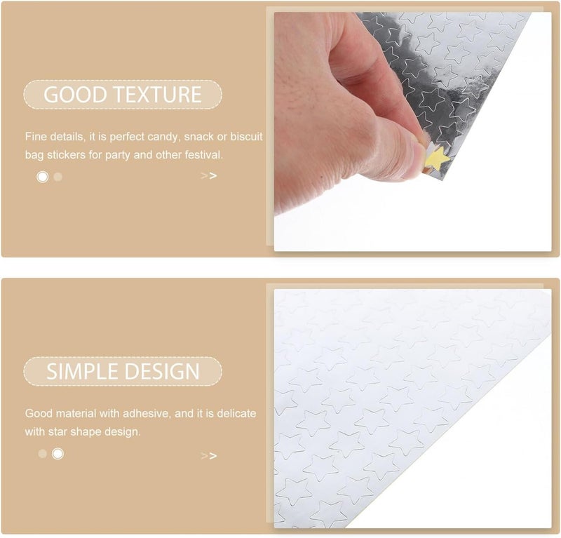 Silver Foil Star Stickers 960pcs Self-Adhesive Sealing Envelope Labels Decorative Packaging Stickers for Wedding Business and Household Use - Image 3