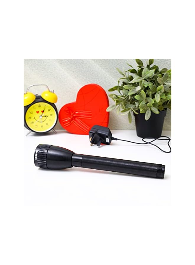GEEPAS Rechargeable Led Flashlight Portable Torch With 4 Hours Contiuous Working 1450 Mah Battery With Waterproof Body Ideal For Camping Trekking And More Black Gfl3894 - Image 4