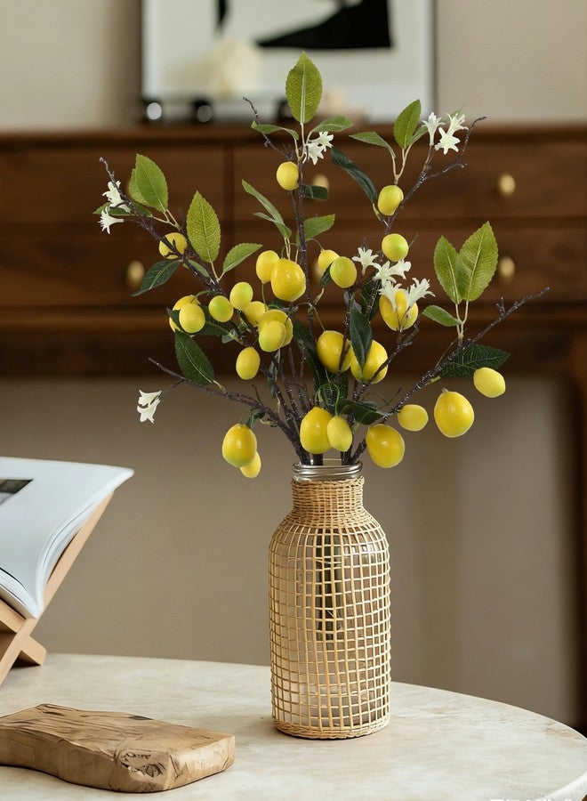 DuHouse 3Pcs Artificial Lemons Branches,27 Head Artificial Yellow Lemons Faux Greenery Stems for Kitchen Home Garden Party Decor - Image 5