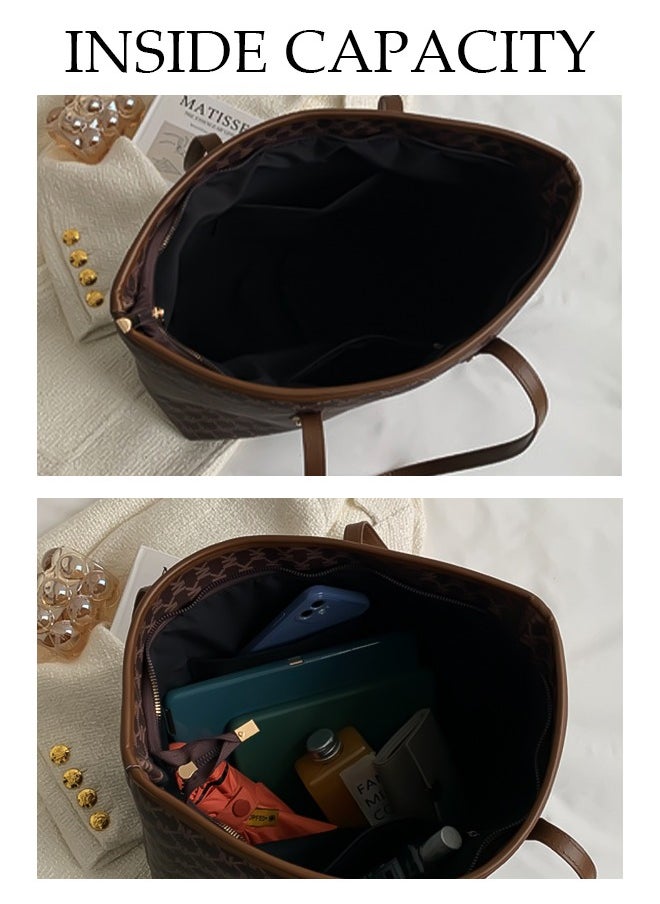 DUNISO - Women's Shoulder Tote Bag Faux Leather Handbag for Women Large Capacity Messenger Fashionable Travel Shoulder Bag for Ladies Girls College Students - Image 1