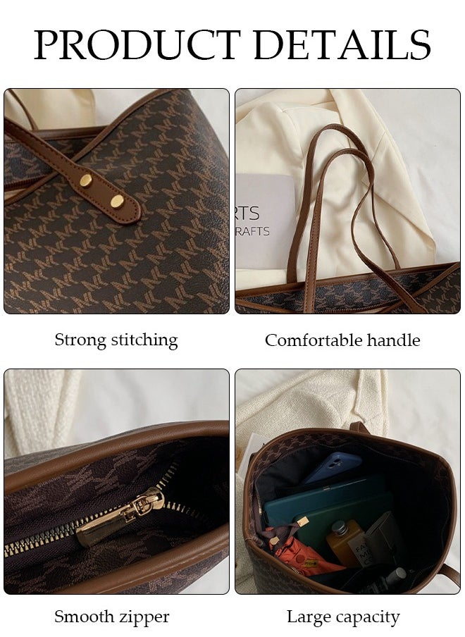 DUNISO - Women's Shoulder Tote Bag Faux Leather Handbag for Women Large Capacity Messenger Fashionable Travel Shoulder Bag for Ladies Girls College Students - Image 1