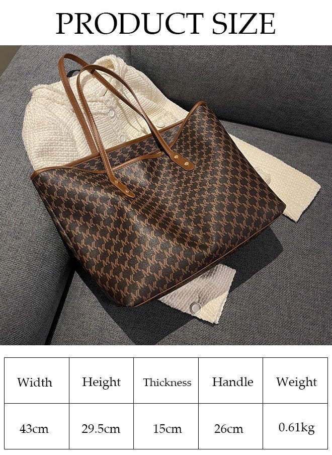 DUNISO - Women's Shoulder Tote Bag Faux Leather Handbag for Women Large Capacity Messenger Fashionable Travel Shoulder Bag for Ladies Girls College Students - Image 1