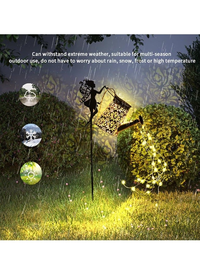 Hihonor Solar Garden Stake Light, Fairy Watering Can with LED String Lights, 32.68-inch Weather Resistant Outdoor Decorative Lighting - Image 3