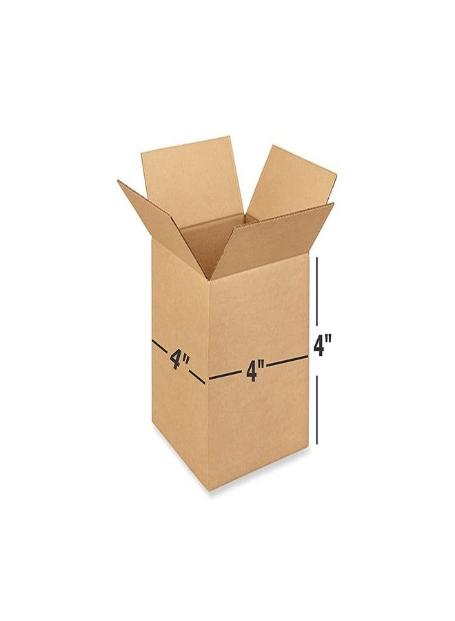 POWERLON صندوق تغليف صغير من الورق المقوى المموج البني ثلاثي الطبقات من باورلون®، بأبعاد 4 بوصات طولًا × 4 بوصات عرضًا × 4 بوصات ارتفاعًا، متعدد الأغراض (عبوة من 50 صندوقًا). - Image 1