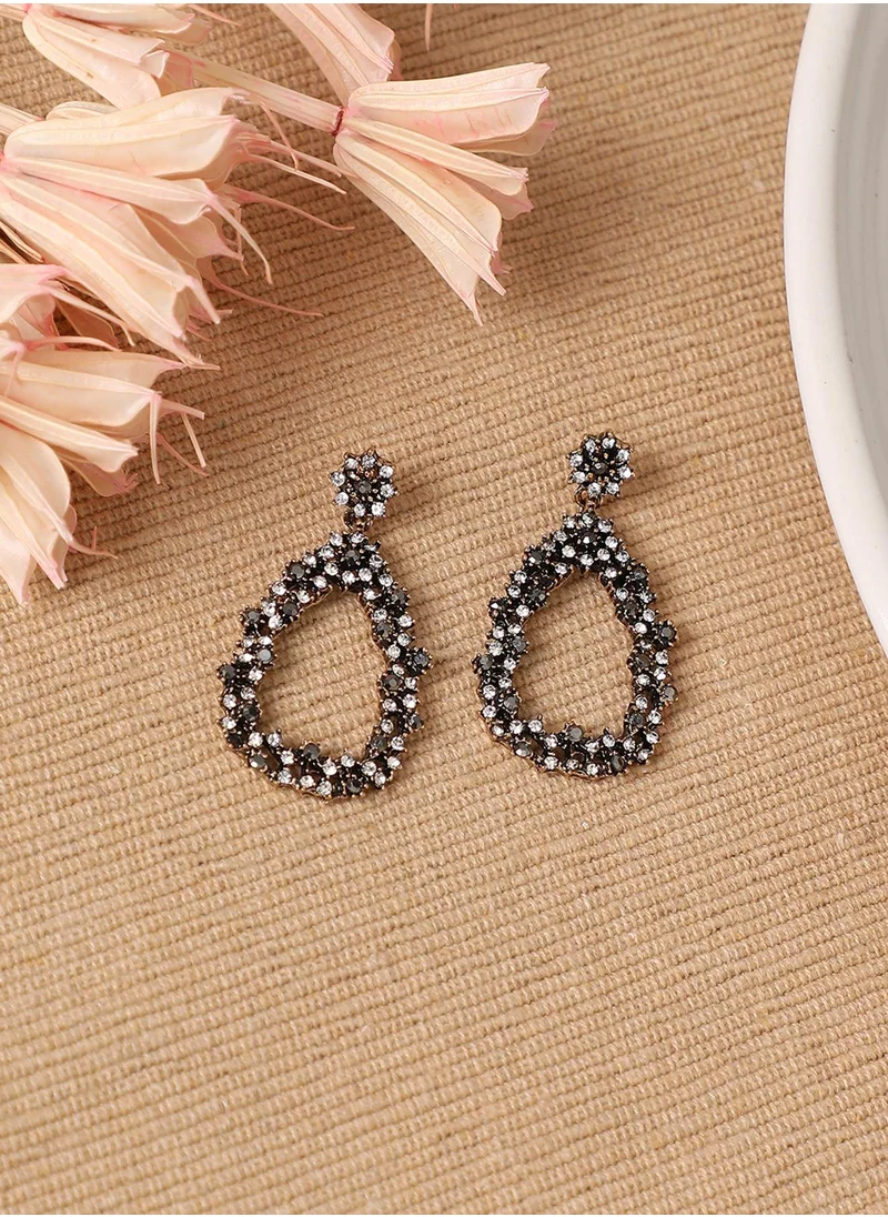 SOHI Clustered Hollow Teardrop Earrings