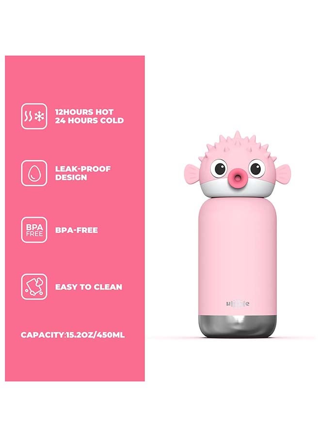 Utilife Zoofiesta Kids Insulated Water Bottle - Pufferfish Design - Leak-Proof & BPA-Free - Image 3