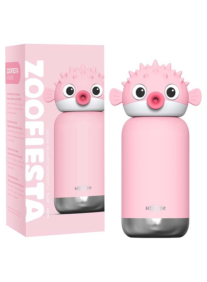 Utilife Zoofiesta Kids Insulated Water Bottle - Pufferfish Design - Leak-Proof & BPA-Free - Image 1