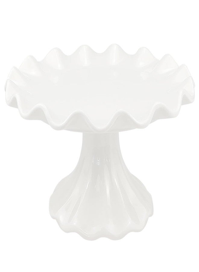 LCJAOF White Ceramic Cake Stand，Kitchen Décor Cake Pedestal Stand Dessert Display Tray Wedding Cake Stands for Birthday Parties, Weddings, Baby Shower,Anniversary and Other Events（5.5 in） - Image 1