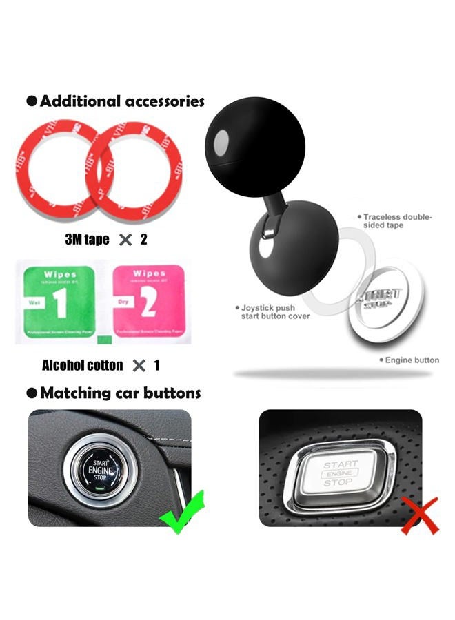 Zerikwon 𝟯𝗠 Tape | Car Joystick Push Start Button Cover, Metal Push to Start Accessories, Car Starter Engine Start Stop Button Cover, Cool Car Accessories Interior Decor Push to Start Button Rocker,Black - Image 5