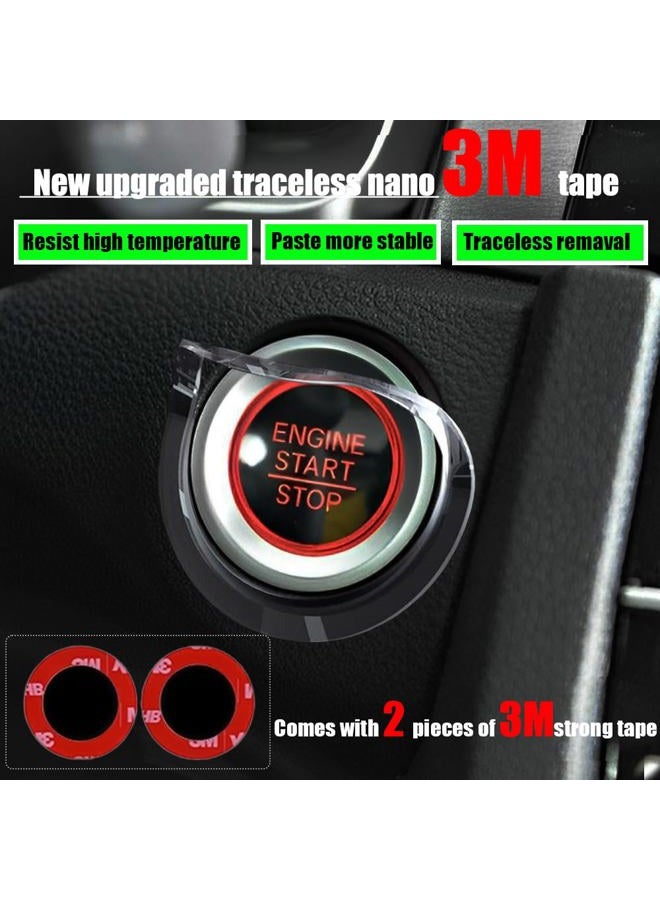 Zerikwon 𝟯𝗠 Tape | Car Joystick Push Start Button Cover, Metal Push to Start Accessories, Car Starter Engine Start Stop Button Cover, Cool Car Accessories Interior Decor Push to Start Button Rocker,Black - Image 3