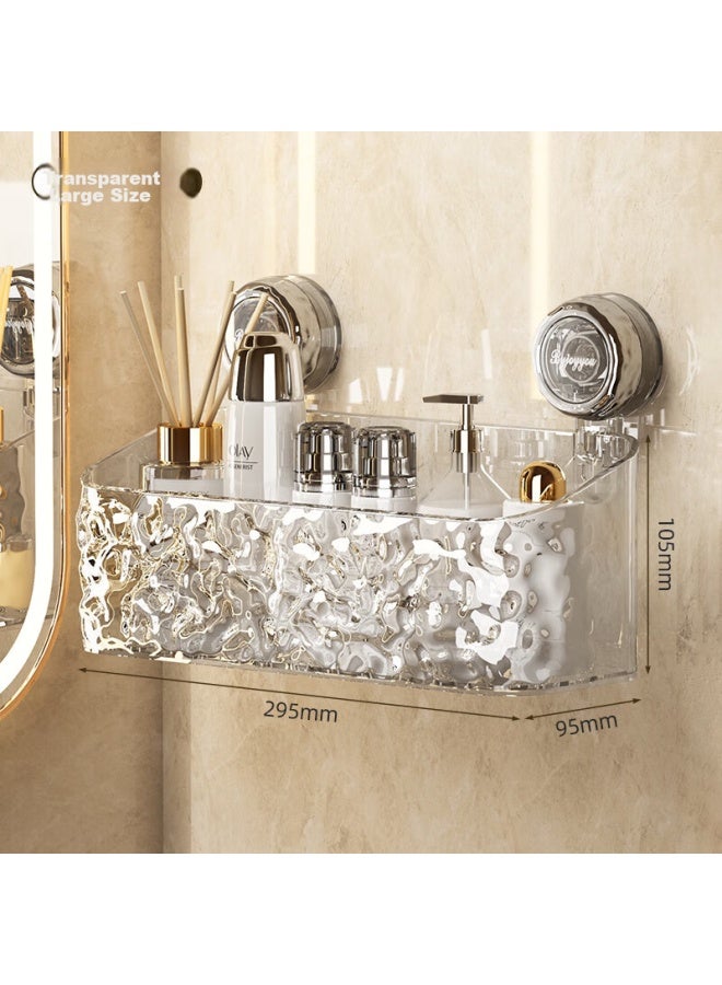 Jiadu Suction Cup Storage Rack, No Drilling Required, Wall-mounted, For Bathroom, Shower, Restroom, Washbasin, Storage Shelf
