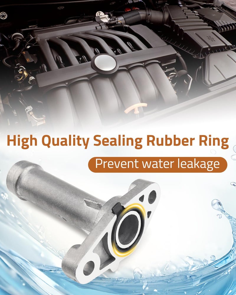 JUQAFY Aluminium Engine Coolant Inlet Flange Cooling Hose W/O-ring Fit for Audi Q7 2007 2008 2009 2010 Water Connection 03H121145A - Image 5