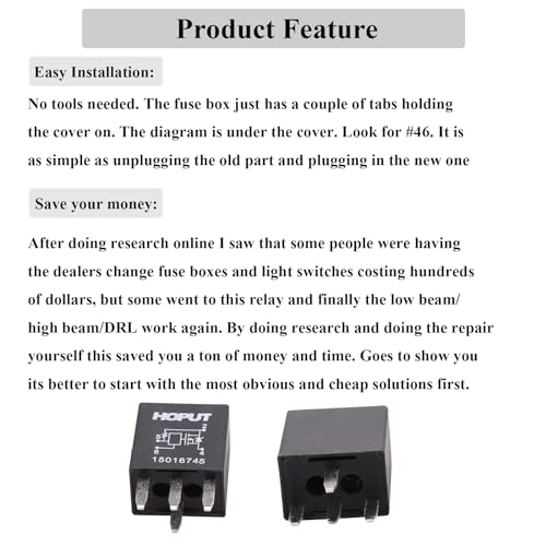 HOPUT Multi-Purpose 15016745 601-218 Headlight Relay, 4 Pin, Compatible with Chevrolet Trailblazer GMC Envoy Buick Lacross Pontiac Grand Prix, Pack of 1 - Image 5