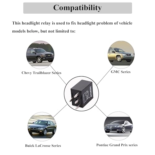 HOPUT Multi-Purpose 15016745 601-218 Headlight Relay, 4 Pin, Compatible with Chevrolet Trailblazer GMC Envoy Buick Lacross Pontiac Grand Prix, Pack of 1 - Image 3