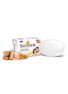 Santoor Soft Bar Soap with Sandal & Almond Milk 175g Pack of 4  - Image 3