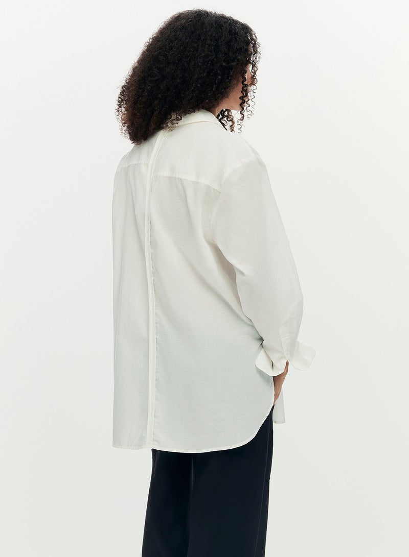 DESIGUAL Oversize-Cut Shirt In A Solid Color With A Large Flower Print - Image 4