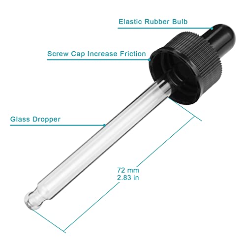 stonylab Cobalt Glass Dropper Bottle 60ml (2 oz) 4 Pack, Blue Empty Glass Bottle with Glass Dropper and Label for Laboratory Solutions and Chemical Liquids - Image 5