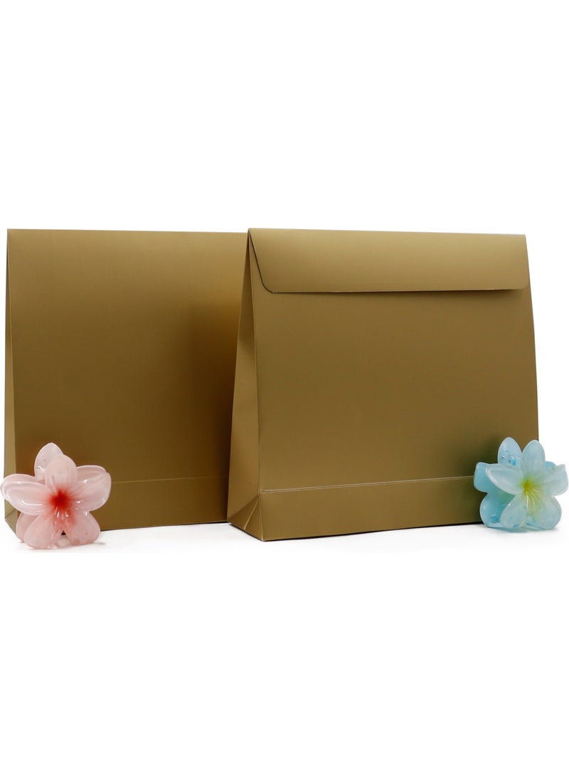 Repro Design Premium Gold 25 x 23 x 7 cm 2 Gift Envelopes with Tape, Gift Wrap, Gift Bag  - Image 1