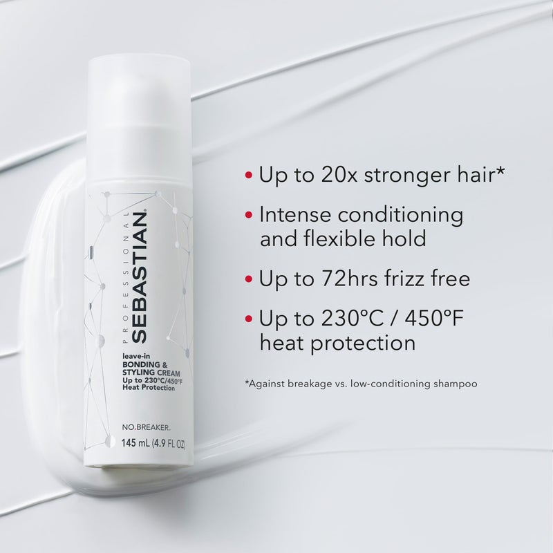 Sebastian Professional No.Breaker Bonding & Styling Leave-in Cream | Intense Hair Conditioning Cream with Heat Protection | 72 HR Frizz-Free, Flexible Hold | 4.9 fl oz - Image 3