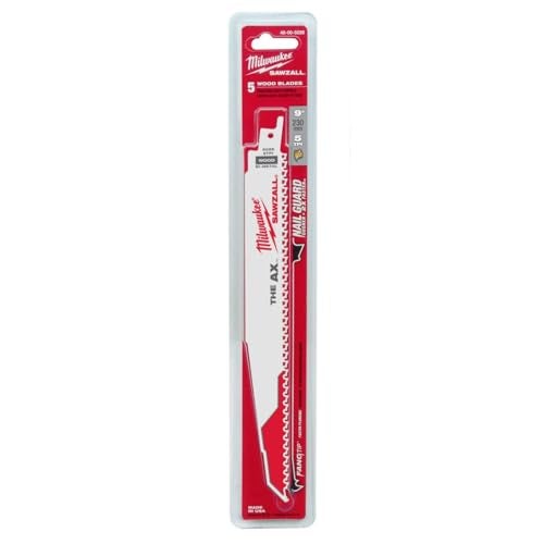 Milwaukee 48-00-5026 The Ax 9-Inch 5 TPI Reciprocating Saw Blades, 5-Pack - Image 2