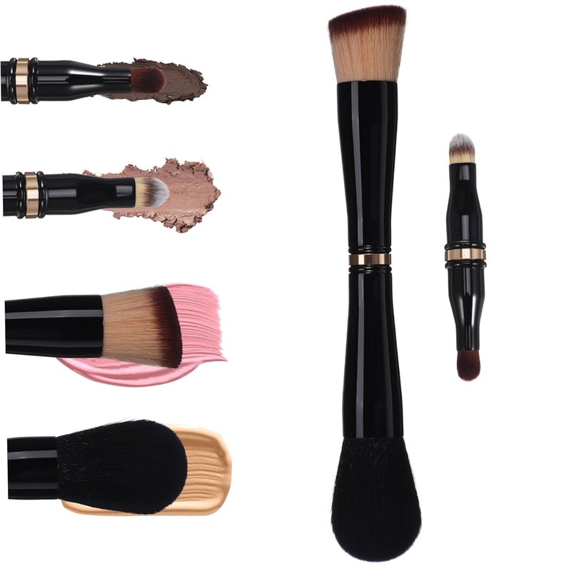 Travel Makeup Brush Double Sided Concealer and Face Brush Compact Design for Go Application Soft Artificial for Comfortable Use Durable - Image 1