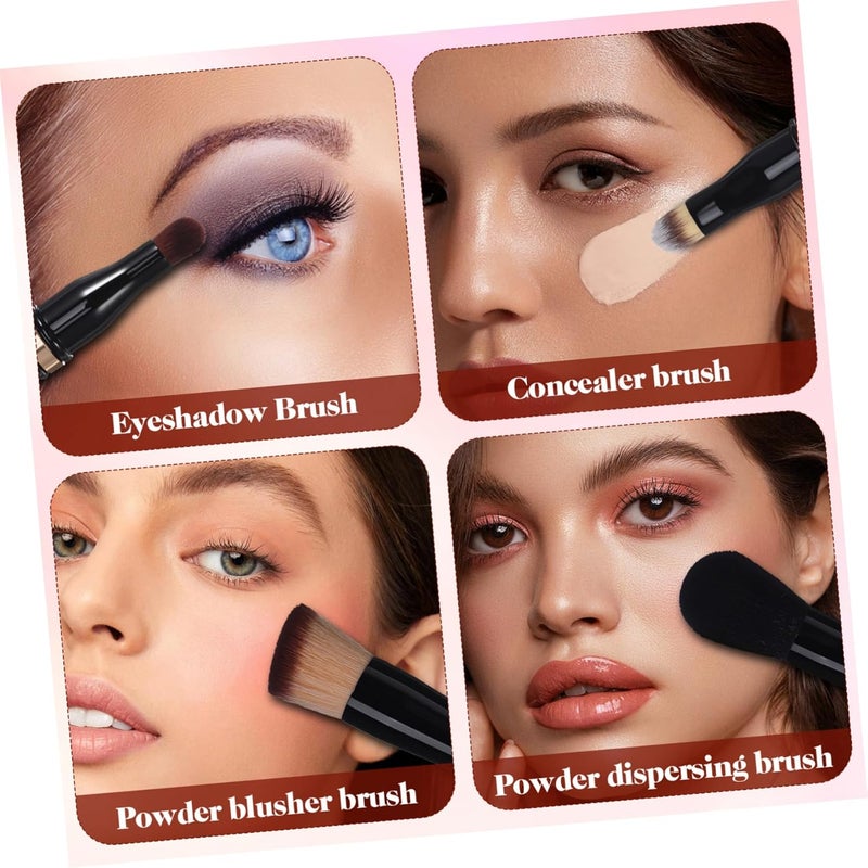 Travel Makeup Brush Double Sided Concealer and Face Brush Compact Design for Go Application Soft Artificial for Comfortable Use Durable - Image 5