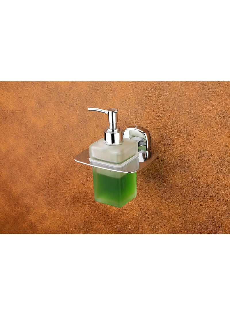 iSTAR iSTAR Wall-Mounted Liquid Soap Dispenser Pump with Square Holder | Stylish Multipurpose Hand Wash Bottle | Bathroom Accessory Ideal for Shampoo, Conditioner, Washbasin, Hotel, Home (Chrome Finish)  - Image 3