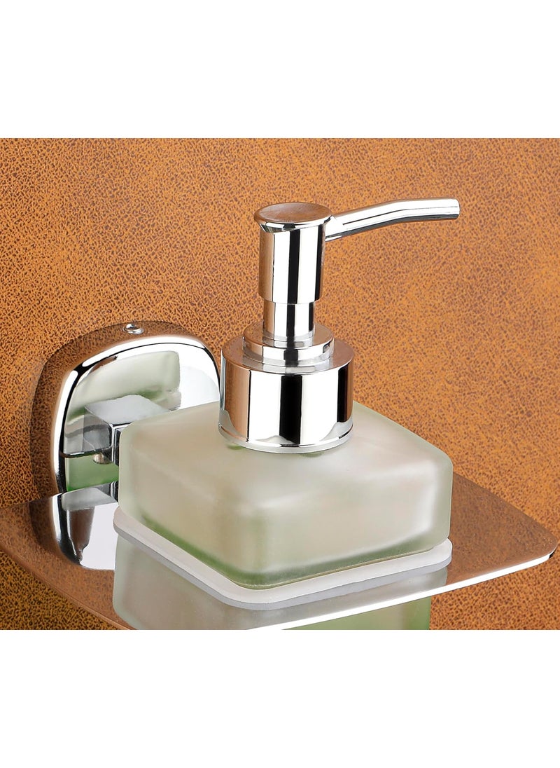 iSTAR iSTAR Wall-Mounted Liquid Soap Dispenser Pump with Square Holder | Stylish Multipurpose Hand Wash Bottle | Bathroom Accessory Ideal for Shampoo, Conditioner, Washbasin, Hotel, Home (Chrome Finish)  - Image 5
