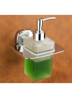 iSTAR iSTAR Wall-Mounted Liquid Soap Dispenser Pump with Square Holder | Stylish Multipurpose Hand Wash Bottle | Bathroom Accessory Ideal for Shampoo, Conditioner, Washbasin, Hotel, Home (Chrome Finish)  - Image 1