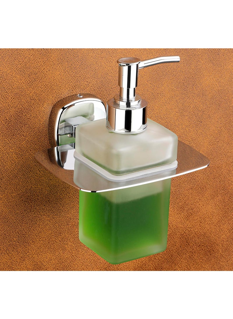 iSTAR iSTAR Wall-Mounted Liquid Soap Dispenser Pump with Square Holder | Stylish Multipurpose Hand Wash Bottle | Bathroom Accessory Ideal for Shampoo, Conditioner, Washbasin, Hotel, Home (Chrome Finish)  - Image 1
