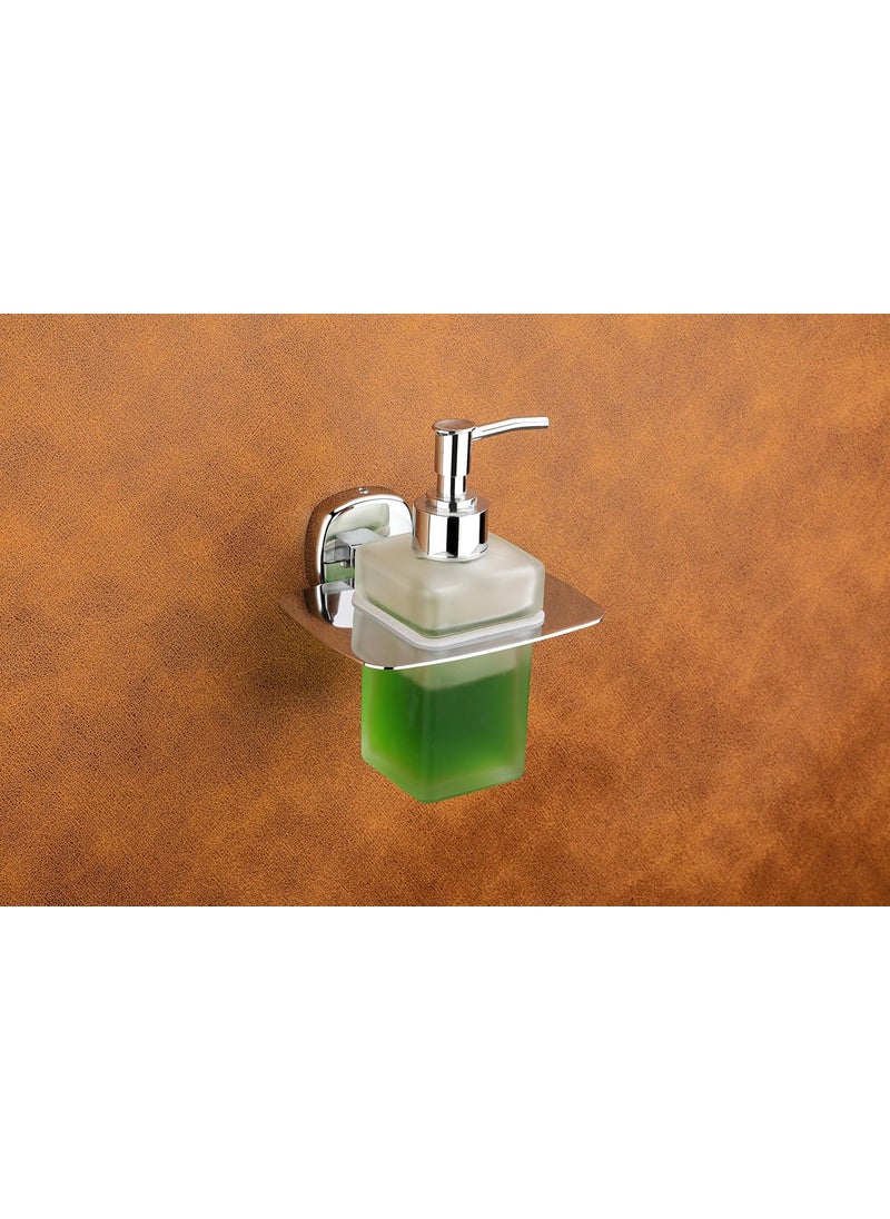 iSTAR iSTAR Wall-Mounted Liquid Soap Dispenser Pump with Square Holder | Stylish Multipurpose Hand Wash Bottle | Bathroom Accessory Ideal for Shampoo, Conditioner, Washbasin, Hotel, Home (Chrome Finish)  - Image 2