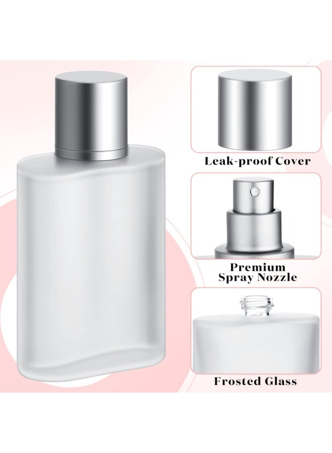 Tessco 6 Pcs 100ml Frosted Glass Bottle Perfume Atomizer Refillable Spray Empty Perfume Bottles Fine Mist Atomizer Cosmetic Container for Travel (Silver) - Image 3