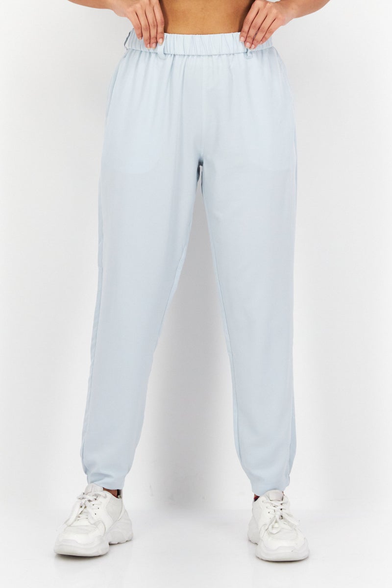 Lyle & Scott Women Sportswear Fit Golf Track Pants, Sky Blue  - Image 1