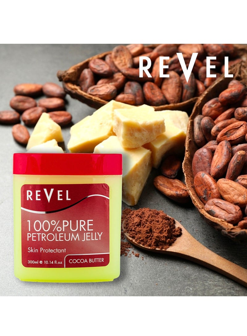 Revel Skin Care Cocoa Butter 100% Pure Petroleum Jelly 300ml Skin Protectant Softens Soothe Moisturize - Image 2