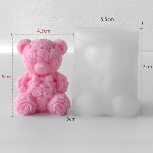 ESEENS Rose Bear Heart Cylinder Candle & Resin Mold - Resin Casting Silicone Molds for Home Decor & Candle Making Wave Spiral Mold - Image 2