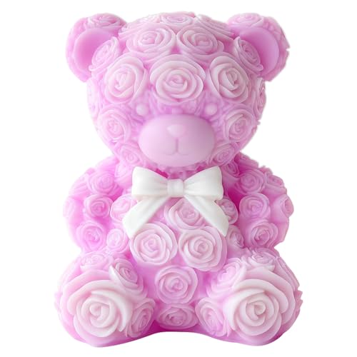 ESEENS Rose Bear Heart Cylinder Candle & Resin Mold - Resin Casting Silicone Molds for Home Decor & Candle Making Wave Spiral Mold - Image 1
