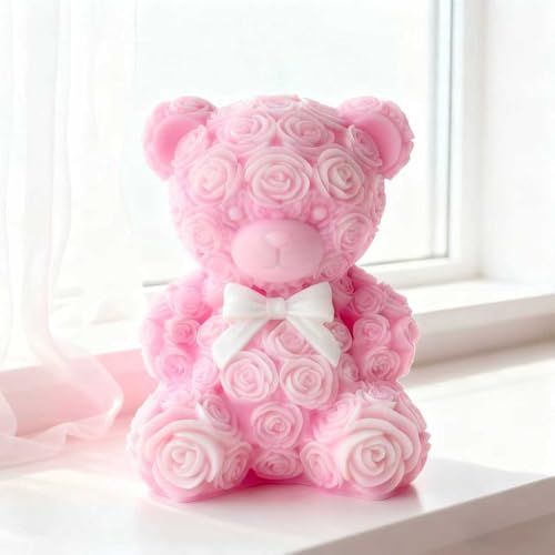 ESEENS Rose Bear Heart Cylinder Candle & Resin Mold - Resin Casting Silicone Molds for Home Decor & Candle Making Wave Spiral Mold - Image 3