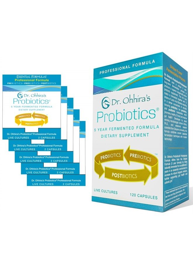 essential formulas Dr. Ohhira's Probiotics Professional Formula - 120 Capsules with Bonus 5 Travel Size Samples (10 Capsules Bonus) - Image 1