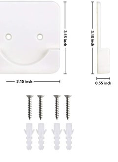 Y&D 2 Piece Adhesive Curtain Rod Brackets, Shower Mounting Bracket for Wall Tension Holder, White  - Image 5
