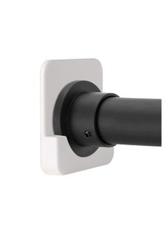 Y&D 2 Piece Adhesive Curtain Rod Brackets, Shower Mounting Bracket for Wall Tension Holder, White  - Image 2