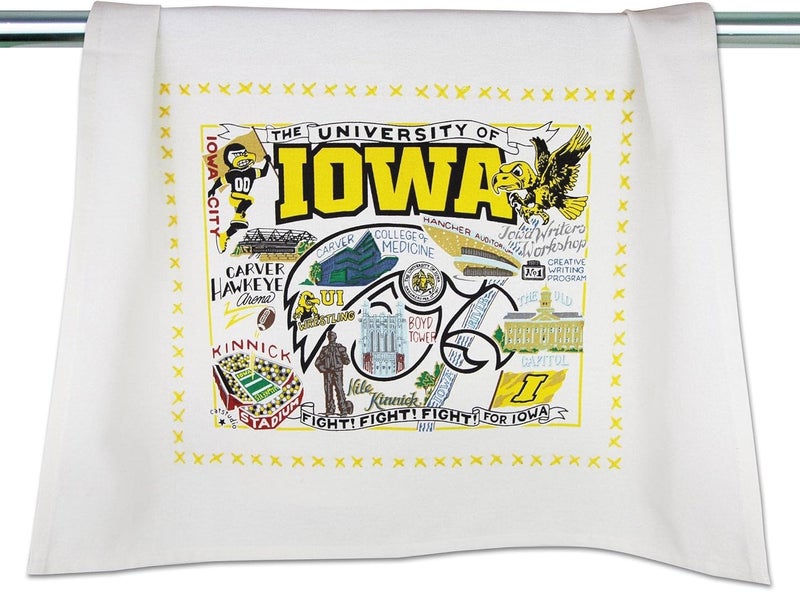 Catstudio Dish Towel, University of Iowa Hawkeyes Hand Towel - Collegiate Kitchen Towels for Iowa Fans - Perfect Graduation Gift, Gift for Students, Parents and Alums - Image 1