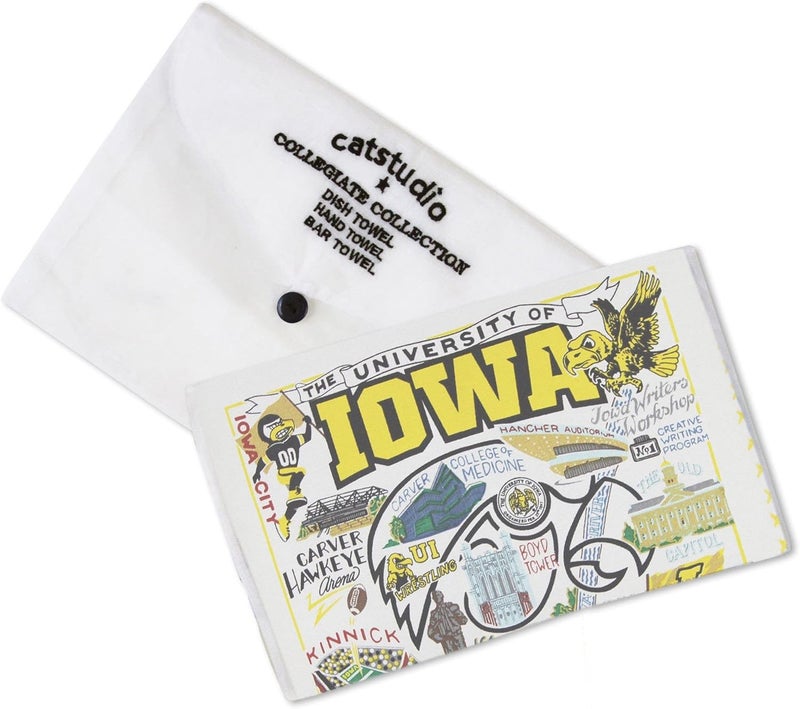 Catstudio Dish Towel, University of Iowa Hawkeyes Hand Towel - Collegiate Kitchen Towels for Iowa Fans - Perfect Graduation Gift, Gift for Students, Parents and Alums - Image 2