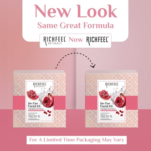 Richfeel Detan Facial Kit | Pomegranate Infused De-tanning Skincare for Brighter Complexion and Reduced Pigmentation | 30 g (Pack of 2) - Image 2