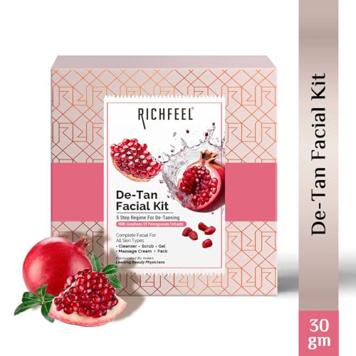 Richfeel Detan Facial Kit | Pomegranate Infused De-tanning Skincare for Brighter Complexion and Reduced Pigmentation | 30 g (Pack of 2) - Image 3