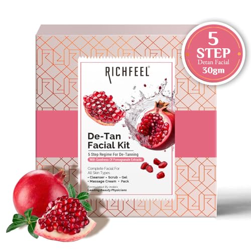 Richfeel Detan Facial Kit | Pomegranate Infused De-tanning Skincare for Brighter Complexion and Reduced Pigmentation | 30 g (Pack of 2) - Image 4