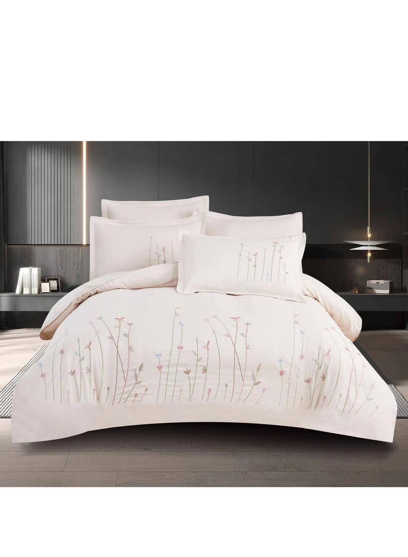 بيج طقم 6 قطع مقاس كينغ مطرز دافئ
طقم لحاف قطن حشوة ألياف سميكة، لحاف مقاس (220*240 سم) شرشف سرير مقاس 200*200*30 سم