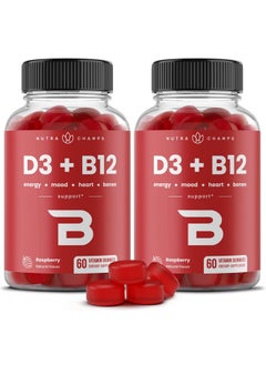 Vitamin D3 & Vitamin B12 | Methyl B12 Gummies for Adults & Kids | Enhanced with Vitamin D 3 & B9 Vitamin Folate | Natural Energy, Mood, Metabolism & Focus | Raspberry | 120 Gummies (2 Pack) - pzsku/Z8A64DE24E9792B38612BZ/45/_/1735907798/2f0ce543-4aaf-45cd-92b1-aa483725faa5