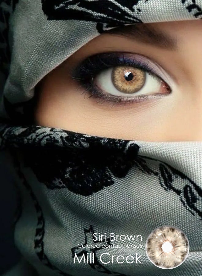 Mill Creek color contact lenses 14.5MM hydrogel lenses can be used for 6 months 1 pair of 2 brown glasses - Image 1