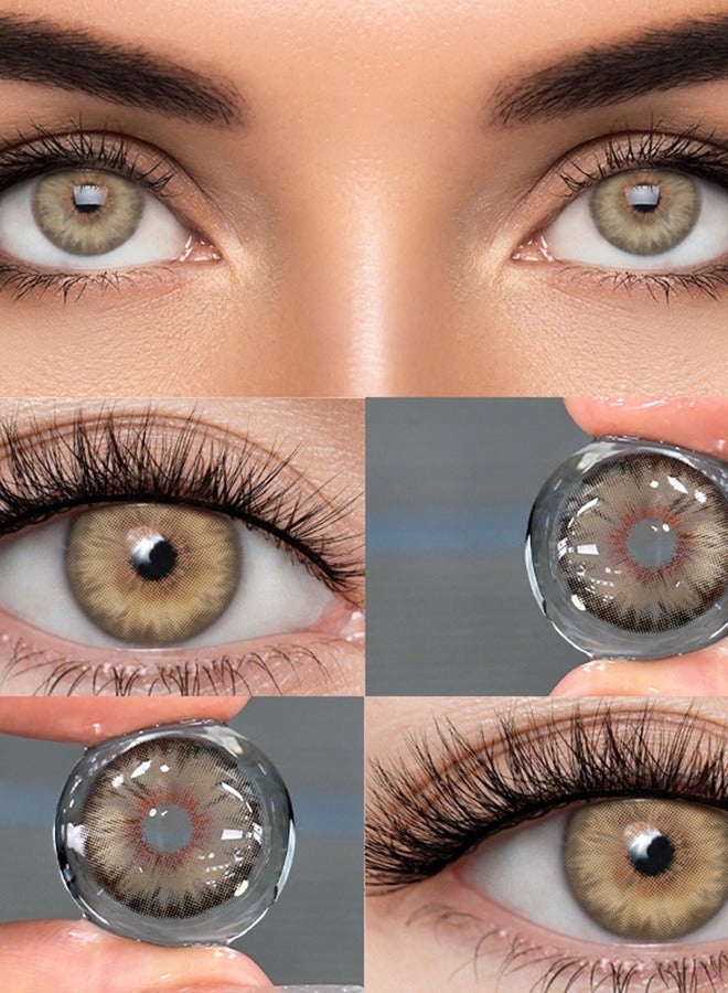 Mill Creek color contact lenses 14.5MM hydrogel lenses can be used for 6 months 1 pair of 2 brown glasses - Image 2